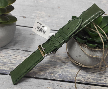 Skórzany pasek do zegarka 20 mm JVD R42208-20 zielony