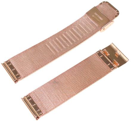 Bransoleta stalowa do zegarka Diloy MESH05-24-FR 24 mm różowe złoto