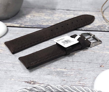 Skórzany pasek do zegarka 20 mm JVD R41501-20 XL ciemnobrązowy