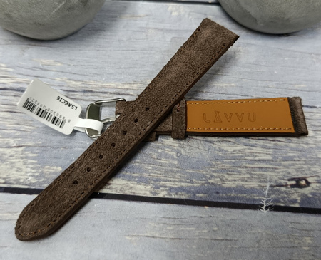 Skórzany pasek do zegarka 16 mm Lavvu SUEDE LSAEC16 skóra licowa