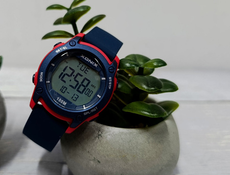 Zegarek Xonix BAZ-006 młodzieżowy elektroniczny czerwony niebieski