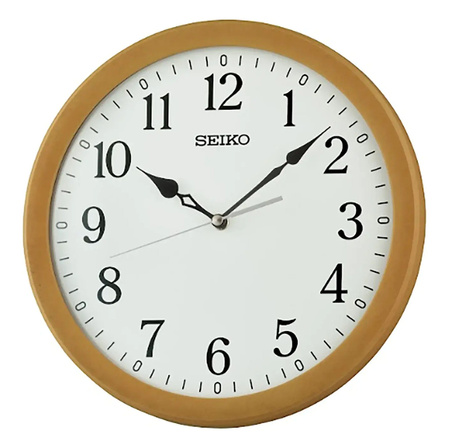 Zegar ścienny SEIKO QXA866B 30 cm jasnobrązowy drewniany