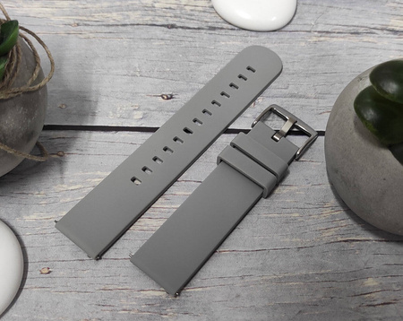 Silikonowy pasek do zegarka 22 mm Lavvu LS00A22 szary