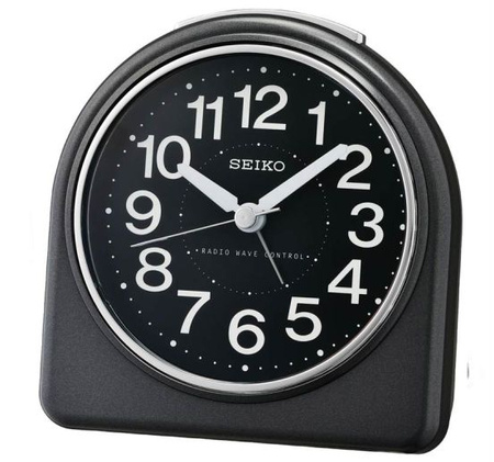 Budzik SEIKO QHR204K 11x12 cm czarny sterowany radiowo DCF77