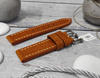 Skórzany pasek do zegarka 20 mm JVD R41210-20 jasnobrązowy