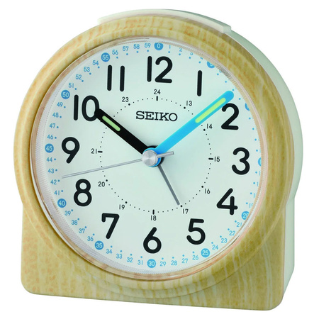 Budzik Seiko QHE210B 8,5 cm jasnobrązowy imitacja drewna