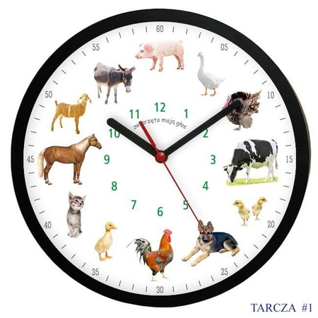 Zegar z głosami zwierząt Atrix ATE2013MZB T1 SW 30 cm