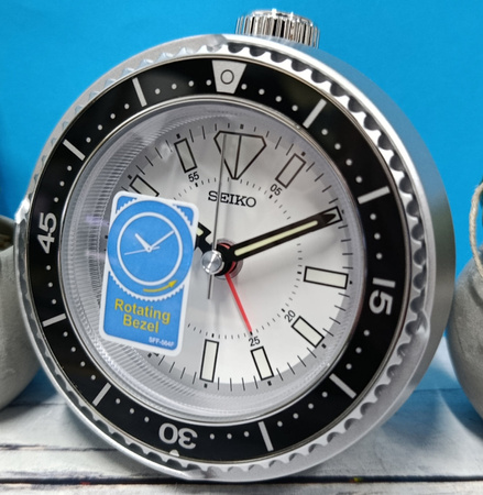 Budzik Seiko QHE207S 10 cm obrotowy pierścień