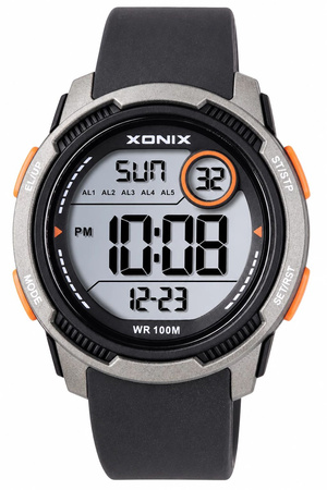 Zegarek Xonix DBF-003 młodzieżowy elektroniczny szary 42 mm