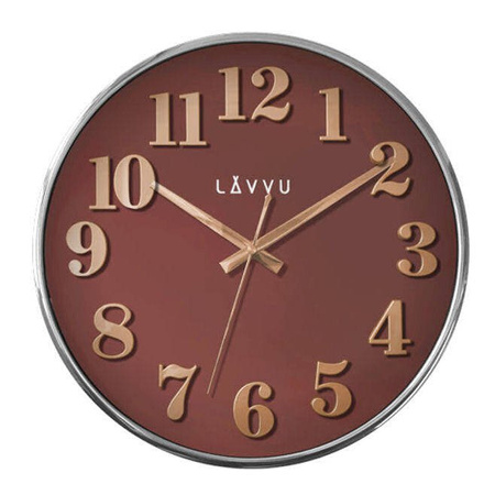Zegar ścienny Lavvu LCT1163 32 cm Rose Gold and Brown