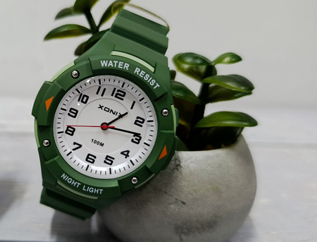 Zegarek Xonix CAU-004A młodzieżowy wskazówkowy zielony 46 mm