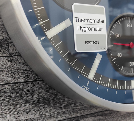 Zegar ścienny SEIKO QXA822S 33 cm cichy mechanizm termometr