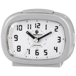 Budzik Perfect BB09007 srebrny 9,2 cm podświetlenie drzemka