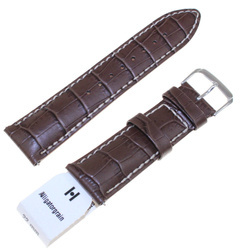 Skórzany wodoodporny pasek do zegarka 22 mm HIRSCH Alligatorgrain 20302710-2-22