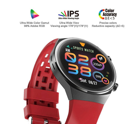 Zegarek SmartWatch pulsoksymetr Rubicon RNCE68 RED BT Call