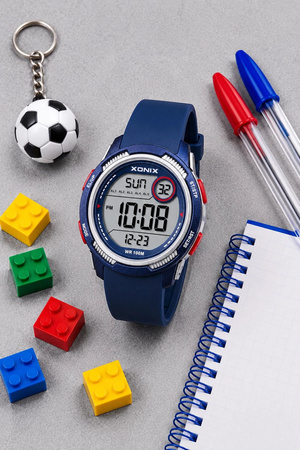 Zegarek Xonix DBF-004 młodzieżowy elektroniczny granatowy 42 mm