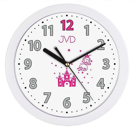 Zegar ścienny JVD H12.4 Dziecięcy Księżniczka