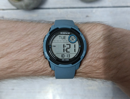 Zegarek Xonix DBF-001 młodzieżowy elektroniczny niebieski 42 mm