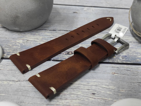 Skórzany pasek do zegarka 20 mm JVD R42103-20 brązowy