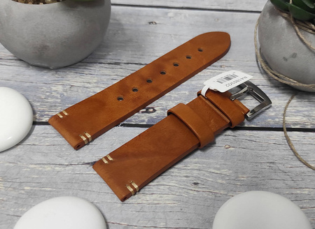 Skórzany pasek do zegarka 22 mm JVD R41803-22 jasnobrązowy