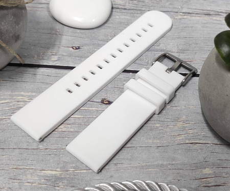 Silikonowy pasek do zegarka 22 mm Lavvu LS00W22 biały