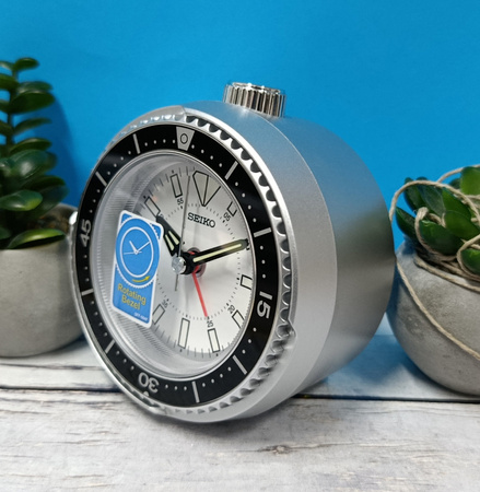 Budzik Seiko QHE207S 10 cm obrotowy pierścień