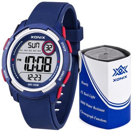Zegarek Xonix DBF-004 młodzieżowy elektroniczny granatowy 42 mm