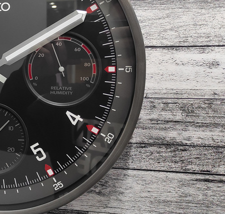 Zegar ścienny SEIKO QXA823K 33 cm cichy mechanizm termometr