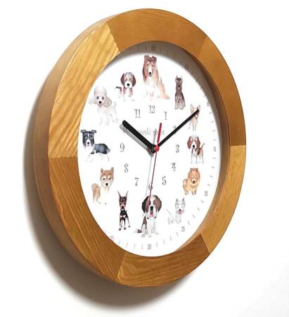 Drewniany zegar ścienny z psami Atrix ATW300P2 JD SW 30 cm
