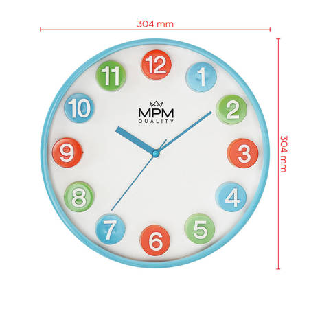 Kolorowy zegar ścienny MPM E01.4288.31 30 cm
