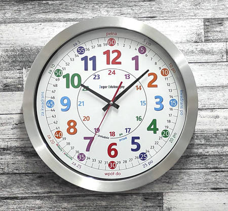 Zegar ścienny Atrix AL1601N SW Edukacyjny 40 cm PL